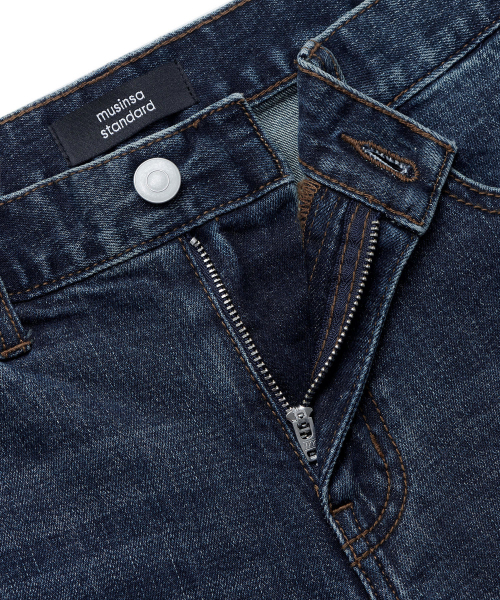 MUSINSA STANDARD（ムシンサスタンダード）の「スリムクロップドデニムパンツ[ミディアムインディゴ]（デニムパンツ・メンズ・その他・33/26/27/28/29/40/34/32/30/31/38/36）」の3枚目の写真