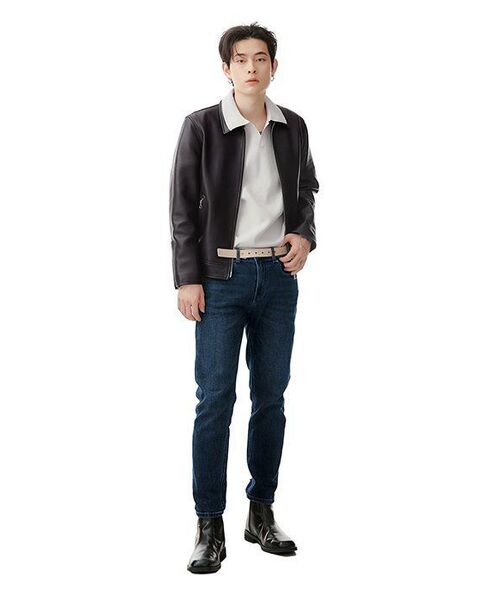MUSINSA STANDARD（ムシンサスタンダード）の「スリムクロップドデニムパンツ[ミディアムインディゴ]（デニムパンツ・メンズ・その他・33/26/27/28/29/40/34/32/30/31/38/36）」の11枚目の写真