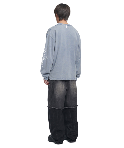 NOMANUAL（NOMANUAL）の「S.G WASHED LONG SLEEVE TEE - WASHED BLUE（Tシャツ/カットソー・レディース・その他・X-LARGE/MEDIUM/LARGE）」の4枚目の写真