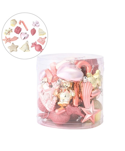 セール】セットオーナメント モチーフ 26個 ピンク（インテリア雑貨