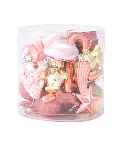 セール】セットオーナメント モチーフ 26個 ピンク（インテリア雑貨