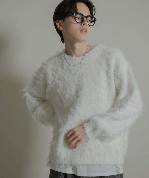 セール】『洗濯可』シャギークルーネックニット（ニット/セーター