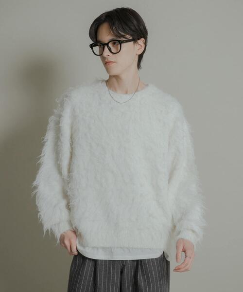 SENSE OF PLACE by URBAN RESEARCH（センスオブプレイスバイアーバンリサーチ）の「『洗濯可』シャギークルーネックニット（ニット/セーター・メンズ・レッド/オフホワイト/チャコールグレー・MEDIUM/LARGE）」の10枚目の写真