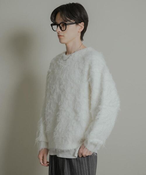 SENSE OF PLACE by URBAN RESEARCH（センスオブプレイスバイアーバンリサーチ）の「『洗濯可』シャギークルーネックニット（ニット/セーター・メンズ・レッド/オフホワイト/チャコールグレー・MEDIUM/LARGE）」の11枚目の写真