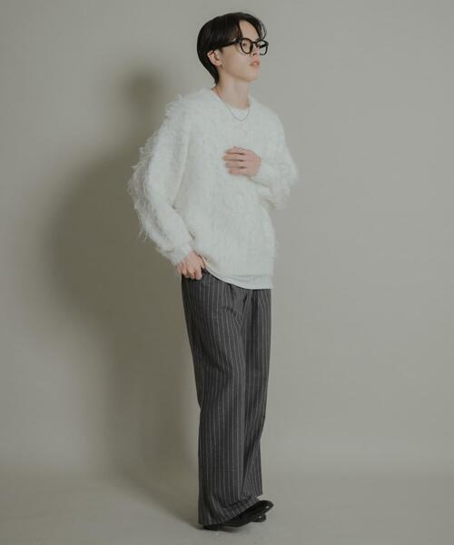 SENSE OF PLACE by URBAN RESEARCH（センスオブプレイスバイアーバンリサーチ）の「『洗濯可』シャギークルーネックニット（ニット/セーター・メンズ・レッド/オフホワイト/チャコールグレー・MEDIUM/LARGE）」の12枚目の写真