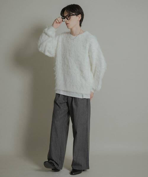 SENSE OF PLACE by URBAN RESEARCH（センスオブプレイスバイアーバンリサーチ）の「『洗濯可』シャギークルーネックニット（ニット/セーター・メンズ・レッド/オフホワイト/チャコールグレー・MEDIUM/LARGE）」の13枚目の写真