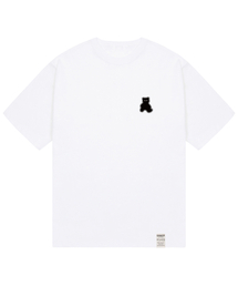 [ユニセックス]スモールドットシルエットベア半袖Tシャツ_ホワイト