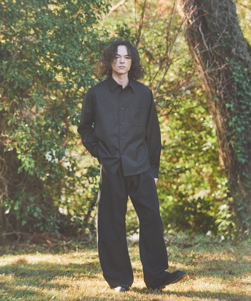 CASPER JOHN（キャスパージョン）の「Wool mix basic shirts/ウールミックスベーシックシャツ（シャツ/ブラウス・メンズ・ベージュ/ブラック/グリーン/グレイッシュブルー/グレー・LARGE/MEDIUM/SMALL/X-SMALL）」の15枚目の写真