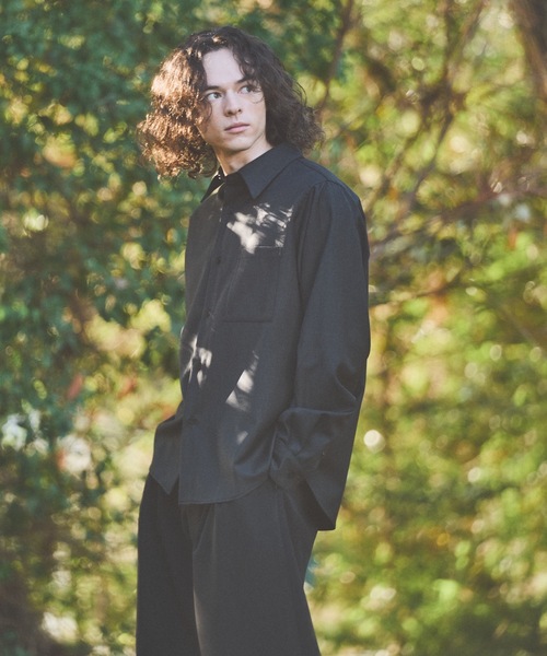 CASPER JOHN（キャスパージョン）の「Wool mix basic shirts/ウールミックスベーシックシャツ（シャツ/ブラウス・メンズ・ベージュ/ブラック/グリーン/グレイッシュブルー/グレー・LARGE/MEDIUM/SMALL/X-SMALL）」の13枚目の写真