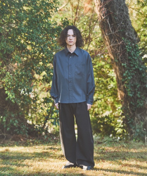 CASPER JOHN（キャスパージョン）の「Wool mix basic shirts/ウールミックスベーシックシャツ（シャツ/ブラウス・メンズ・ベージュ/ブラック/グリーン/グレイッシュブルー/グレー・LARGE/MEDIUM/SMALL/X-SMALL）」の20枚目の写真