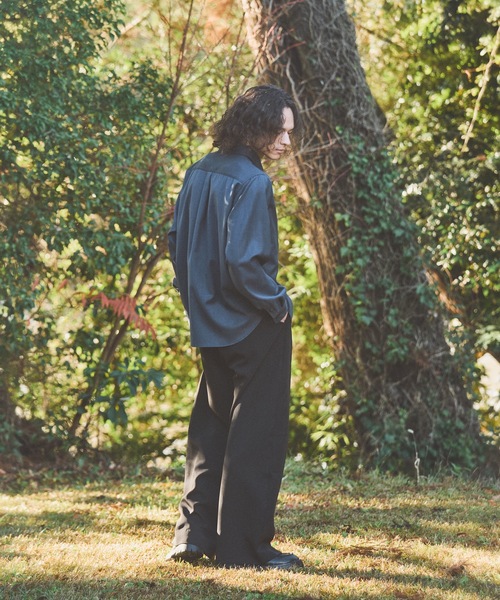 CASPER JOHN（キャスパージョン）の「Wool mix basic shirts/ウールミックスベーシックシャツ（シャツ/ブラウス・メンズ・ベージュ/ブラック/グリーン/グレイッシュブルー/グレー・LARGE/MEDIUM/SMALL/X-SMALL）」の21枚目の写真