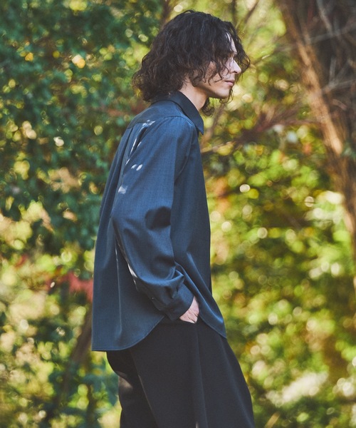 CASPER JOHN（キャスパージョン）の「Wool mix basic shirts/ウールミックスベーシックシャツ（シャツ/ブラウス・メンズ・ベージュ/ブラック/グリーン/グレイッシュブルー/グレー・LARGE/MEDIUM/SMALL/X-SMALL）」の18枚目の写真