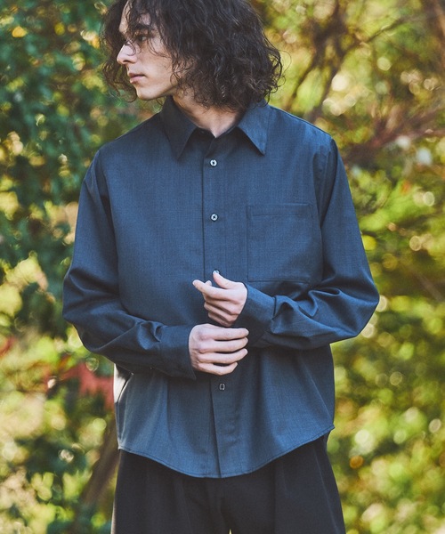 CASPER JOHN（キャスパージョン）の「Wool mix basic shirts/ウールミックスベーシックシャツ（シャツ/ブラウス・メンズ・ベージュ/ブラック/グリーン/グレイッシュブルー/グレー・LARGE/MEDIUM/SMALL/X-SMALL）」の19枚目の写真