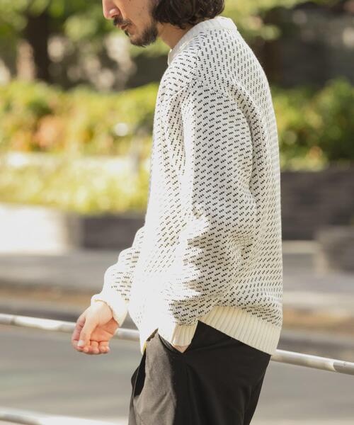 ITEMS URBANRESEARCH（アイテムズ アーバンリサーチ）の「マシンウォッシャブル バーズアイ クルーニット（ニット/セーター・メンズ・ネイビー/ホワイト/バーガンディー/ブラック・MEDIUM/LARGE）」の5枚目の写真