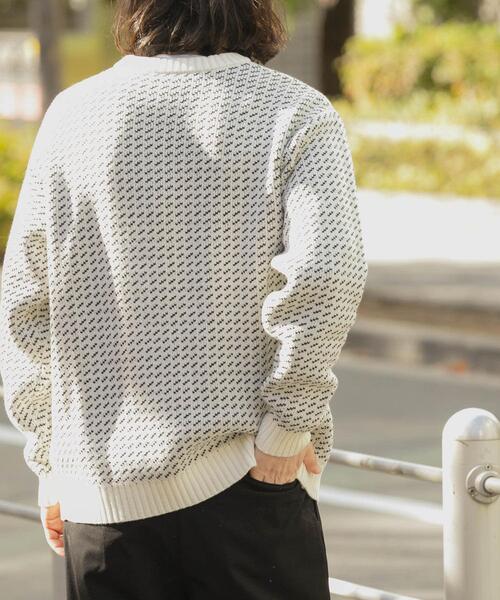 ITEMS URBANRESEARCH（アイテムズ アーバンリサーチ）の「マシンウォッシャブル バーズアイ クルーニット（ニット/セーター・メンズ・ネイビー/ホワイト/バーガンディー/ブラック・MEDIUM/LARGE）」の6枚目の写真