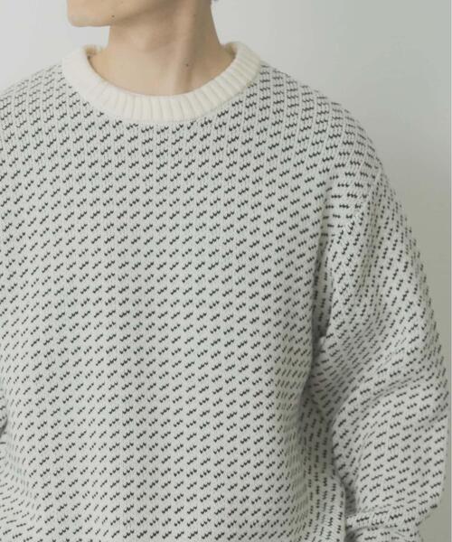 ITEMS URBANRESEARCH（アイテムズ アーバンリサーチ）の「マシンウォッシャブル バーズアイ クルーニット（ニット/セーター・メンズ・ネイビー/ホワイト/バーガンディー/ブラック・MEDIUM/LARGE）」の12枚目の写真