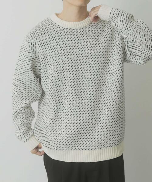 ITEMS URBANRESEARCH（アイテムズ アーバンリサーチ）の「マシンウォッシャブル バーズアイ クルーニット（ニット/セーター・メンズ・ネイビー/ホワイト/バーガンディー/ブラック・MEDIUM/LARGE）」の14枚目の写真