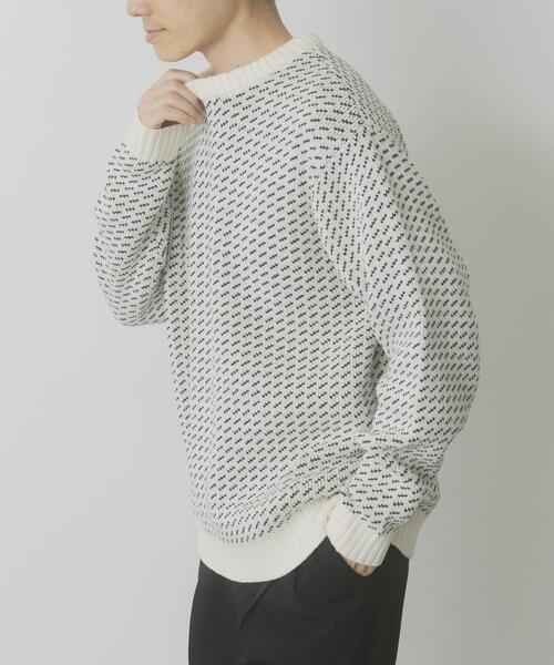 ITEMS URBANRESEARCH（アイテムズ アーバンリサーチ）の「マシンウォッシャブル バーズアイ クルーニット（ニット/セーター・メンズ・ネイビー/ホワイト/バーガンディー/ブラック・MEDIUM/LARGE）」の15枚目の写真