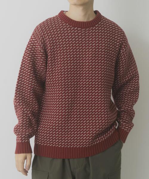 セール】マシンウォッシャブル バーズアイ クルーニット（ニット