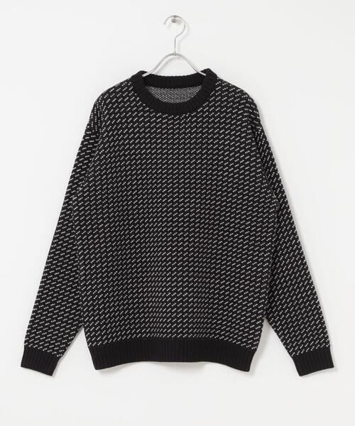 セール】マシンウォッシャブル バーズアイ クルーニット（ニット