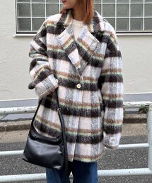 美品 ⭐︎ The Barnnet ウール　シャギーコート　ホワイト NANO universe（ナノ・ユニバース） コート アウター LA TORREシャギー