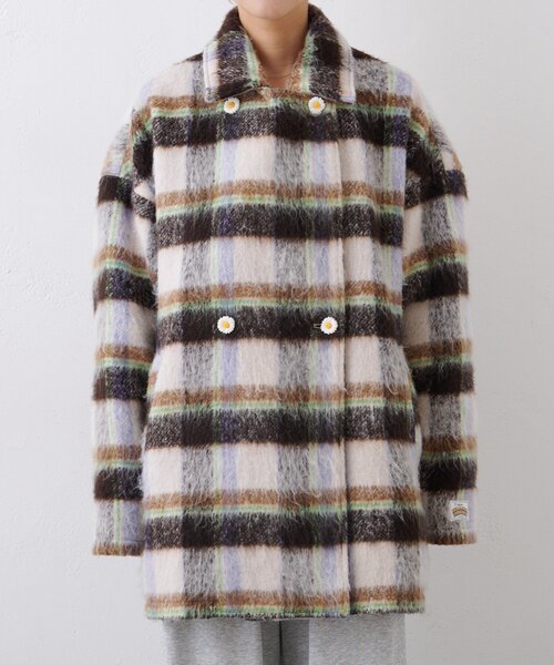 HELLO.SANFRANCISCO（ハローサンフランシスコ）の「★【HELLO.SANFRANCISCO/ハローサンフランシスコ】チェックシャギーオーバーコート（その他アウター・レディース・ブラウン/ホワイト・ONE SIZE）」の10枚目の写真