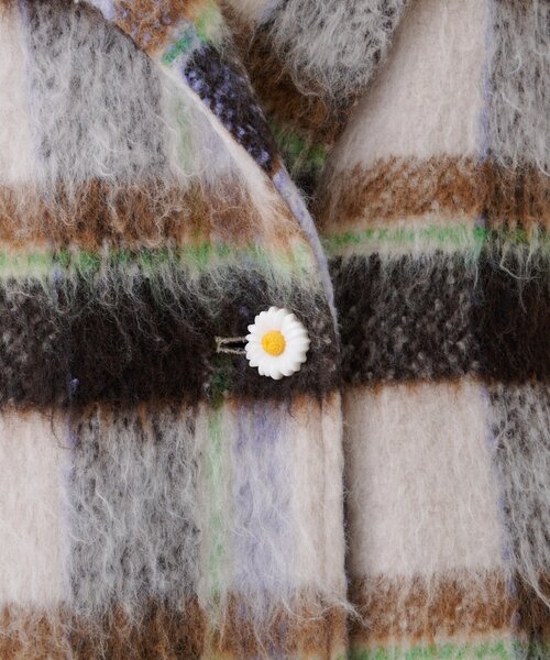 HELLO.SANFRANCISCO（ハローサンフランシスコ）の「★【HELLO.SANFRANCISCO/ハローサンフランシスコ】チェックシャギーオーバーコート（その他アウター・レディース・ブラウン/ホワイト・ONE SIZE）」の5枚目の写真