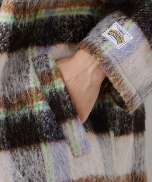 HELLO.SANFRANCISCO（ハローサンフランシスコ）の「★【HELLO.SANFRANCISCO/ハローサンフランシスコ】チェックシャギーオーバーコート（その他アウター・レディース・ブラウン/ホワイト・ONE SIZE）」の6枚目の写真