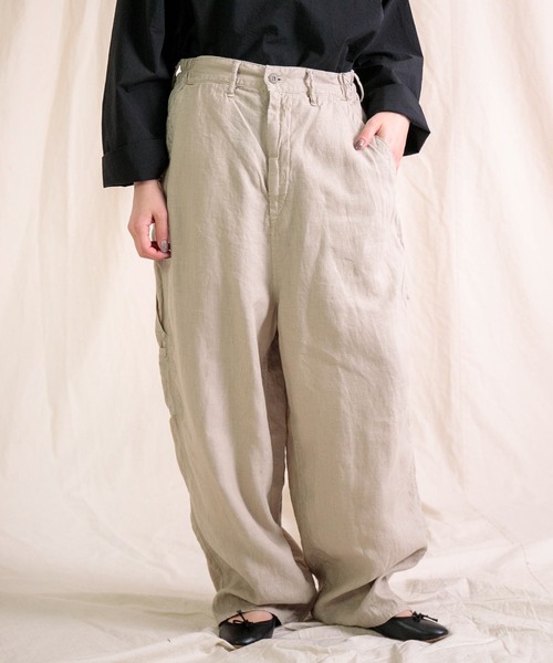 Brocante（ブロカント）の「[Brocante / ブロカント] リネンキャンバス デフォルメパントルパンツ（その他パンツ・レディース・グレイッシュベージュ/ブラック/グリーン・2）」の2枚目の写真