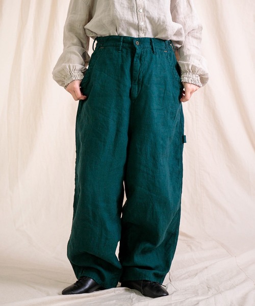 Brocante（ブロカント）の「[Brocante / ブロカント] リネンキャンバス デフォルメパントルパンツ（その他パンツ・レディース・グレイッシュベージュ/ブラック/グリーン・2）」の3枚目の写真