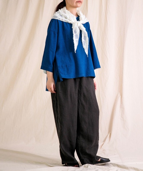 Brocante（ブロカント）の「[Brocante / ブロカント] リネンキャンバス デフォルメパントルパンツ（その他パンツ・レディース・グレイッシュベージュ/ブラック/グリーン・2）」の12枚目の写真