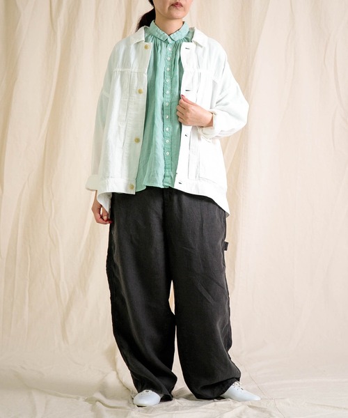 Brocante（ブロカント）の「[Brocante / ブロカント] リネンキャンバス デフォルメパントルパンツ（その他パンツ・レディース・グレイッシュベージュ/ブラック/グリーン・2）」の11枚目の写真