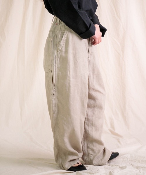 Brocante / ブロカント] リネンキャンバス デフォルメパントルパンツ