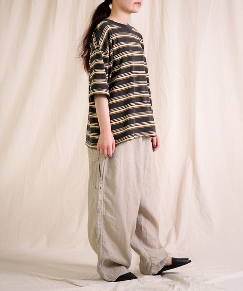 Brocante / ブロカント] リネンキャンバス デフォルメパントルパンツ