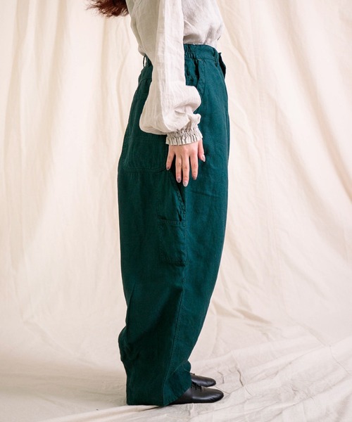 Brocante（ブロカント）の「[Brocante / ブロカント] リネンキャンバス デフォルメパントルパンツ（その他パンツ・レディース・グレイッシュベージュ/ブラック/グリーン・2）」の17枚目の写真