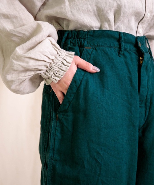 Brocante（ブロカント）の「[Brocante / ブロカント] リネンキャンバス デフォルメパントルパンツ（その他パンツ・レディース・グレイッシュベージュ/ブラック/グリーン・2）」の20枚目の写真