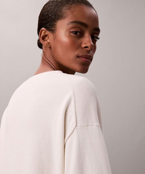 Calvin Klein（カルバン・クライン）の「ニット - ロングスリーブスムースコットンセーター（ニット/セーター・レディース・ブラック/アイボリー・M/S/XS）」の13枚目の写真