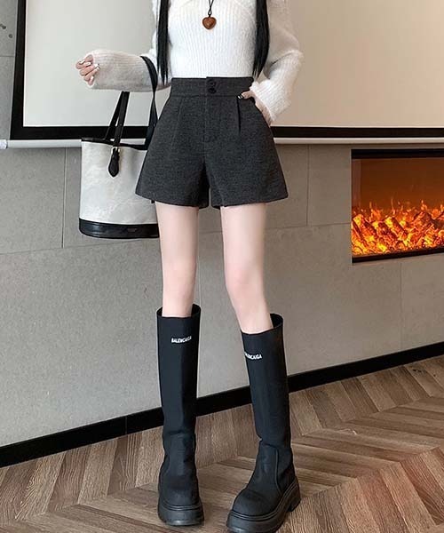 gossip!ロサンゼルス(ゴシップロサンゼルス)の「Y2K ヘリンボーン柄 きれいめショートパンツ(その他パンツ・レディース・グレー/ブラック・S/M/L)」の13枚目の写真