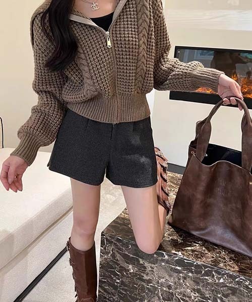gossip!ロサンゼルス(ゴシップロサンゼルス)の「Y2K ヘリンボーン柄 きれいめショートパンツ(その他パンツ・レディース・グレー/ブラック・S/M/L)」の16枚目の写真