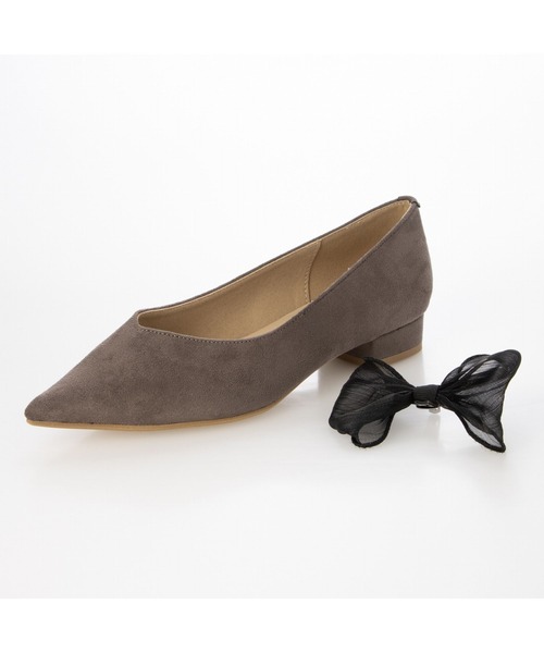 Fin（フィン）の「2WAYリボンフラットシューズ【低反発スポンジ入り】（パンプス・レディース・ブラック/グレー/ブラウン・23cm/23.5cm/24cm/24.5cm/25cm/22.5cm）」の20枚目の写真