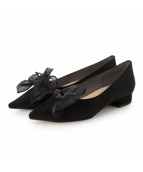 Fin（フィン）の「2WAYリボンフラットシューズ【低反発スポンジ入り】（パンプス・レディース・ブラック/グレー/ブラウン・23cm/23.5cm/24cm/24.5cm/25cm/22.5cm）」の5枚目の写真