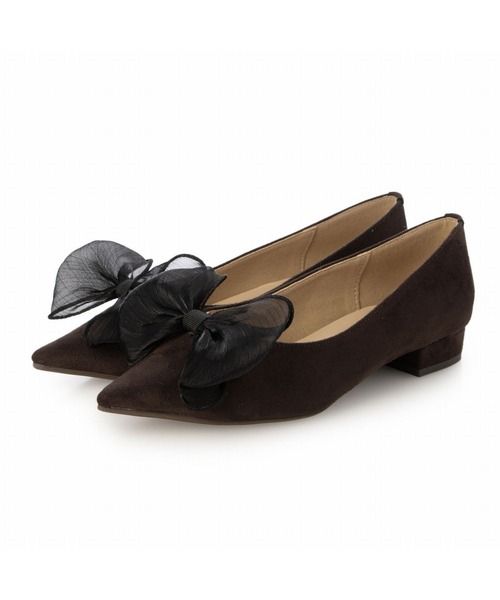 Fin（フィン）の「2WAYリボンフラットシューズ【低反発スポンジ入り】（パンプス・レディース・ブラック/グレー/ブラウン・23cm/23.5cm/24cm/24.5cm/25cm/22.5cm）」の6枚目の写真