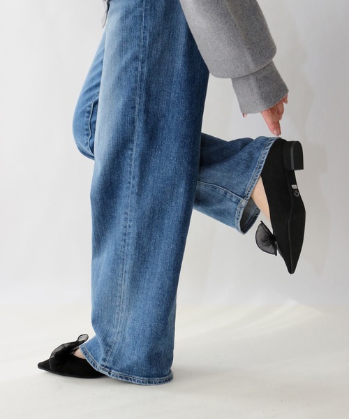 Fin（フィン）の「2WAYリボンフラットシューズ【低反発スポンジ入り】（パンプス・レディース・ブラック/グレー/ブラウン・23cm/23.5cm/24cm/24.5cm/25cm/22.5cm）」の11枚目の写真