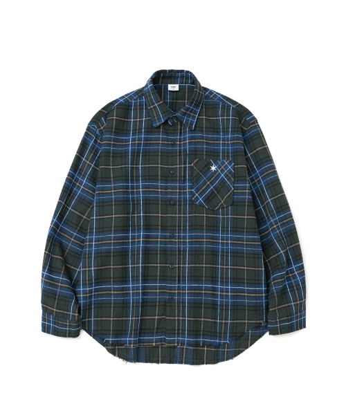 FRAYED HEM SHIRTS GREEN