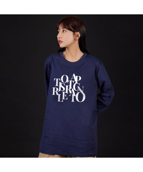 ASTRAL PROJECTION（アストラルプロジェクション）の「ビッグロゴオーバーサイズロングスリーブTシャツ_ネイビー（Tシャツ/カットソー・メンズ・その他・LARGE/MEDIUM/X-LARGE/XX-LARGE）」の3枚目の写真