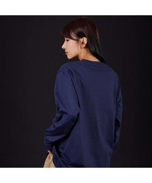 ASTRAL PROJECTION（アストラルプロジェクション）の「ビッグロゴオーバーサイズロングスリーブTシャツ_ネイビー（Tシャツ/カットソー・メンズ・その他・LARGE/MEDIUM/X-LARGE/XX-LARGE）」の5枚目の写真
