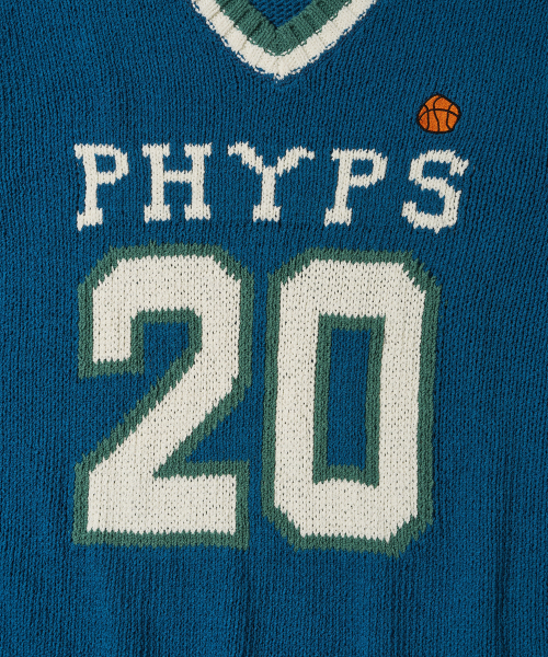 PHYSICAL DEPARTMENT(フィジカル デパートメント)の「ナンバリングニットベスト_ブルー(ベスト・レディース・その他・MEDIUM/LARGE)」の4枚目の写真