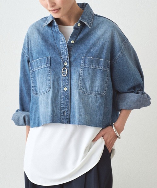 JAPAN MADE】デニムショートシャツ（シャツ/ブラウス）｜LOUNGEDRESS