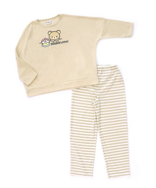 RUGGEDWORKS(ラゲッドワークス)の「【完売】《リラックマ》キッズ 長袖 ルームウェア パジャマ ドルマン フリース(ルームウェア/パジャマ・キッズ・ベージュ/パープル・140/150/160)」の3枚目の写真