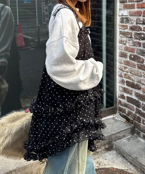 CIAOPANIC（チャオパニック）の「ラメドットチュールチュニックキャミワンピース（チュニック・レディース・ブラック/アイボリー/グレー・ONE SIZE）」の20枚目の写真